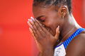 第17回世界陸上ドーハ大会、女子200メートル決勝。優勝を喜ぶ英国のディナ・アッシャースミス（2019年10月2日撮影）。(c)ANDREJ ISAKOVIC / AFP