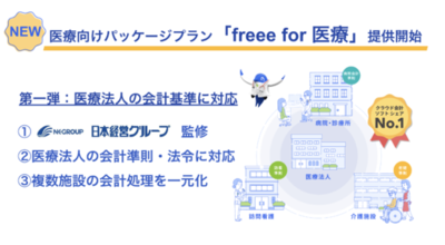 医療向けパッケージプラン「freee for 医療」を3月9日より提供開始