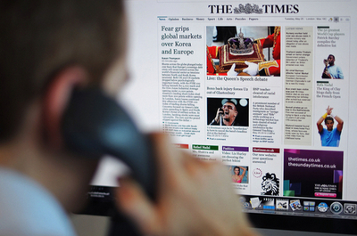 英タイムズとサンデー・タイムズ、ネット版を全面有料化へ