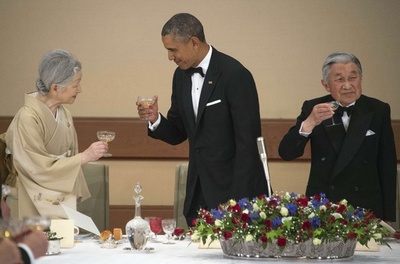 オバマ米大統領を歓迎、宮中晩さん会