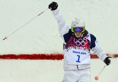 女子モーグル決勝で3位だったカーニー、ソチ五輪