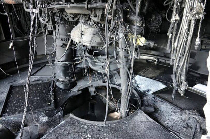 2020年の実験中に爆発したヌリ号2段用75トン級エンジン17A＝韓国航空宇宙研究院(c)KOREA WAVE