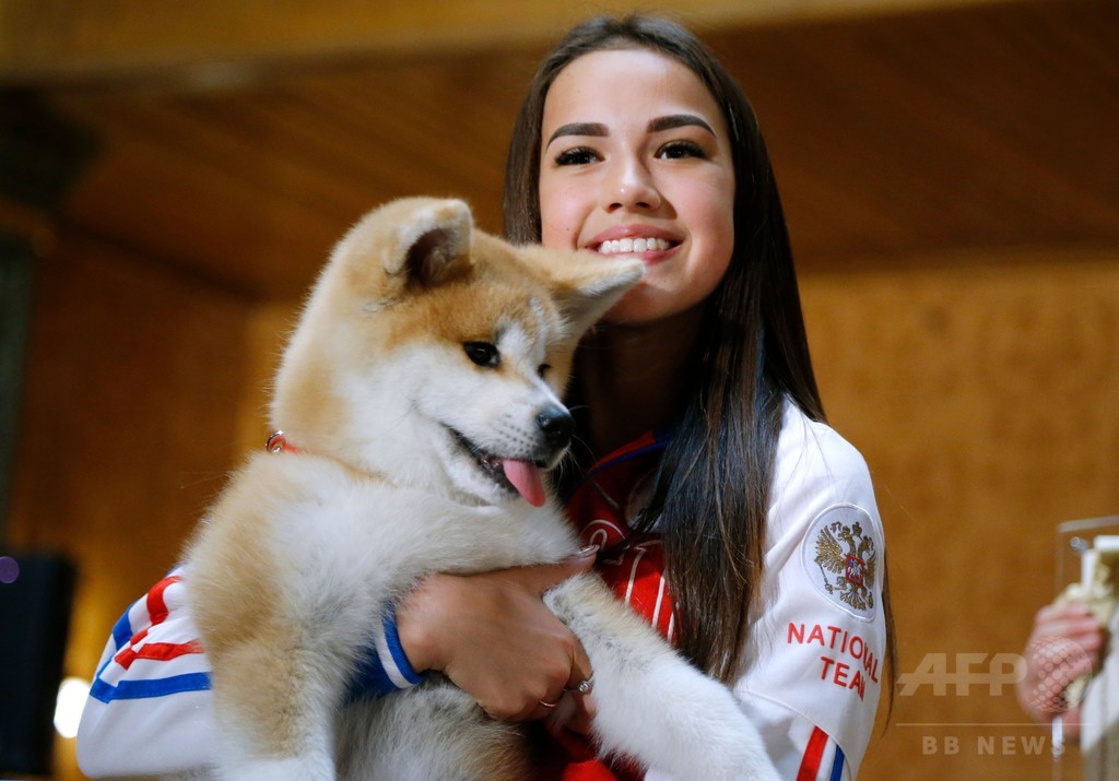 ザギトワに秋田犬 マサル 贈呈 式典には安倍首相夫妻も出席 写真9枚 国際ニュース Afpbb News