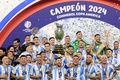 サッカーコパ・アメリカ決勝、アルゼンチン対コロンビア。優勝を喜ぶアルゼンチンの選手（2024年7月14日撮影）。(c)CHARLY TRIBALLEAU/ AFP