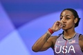 パリ五輪、陸上女子100メートル準決勝。スタートを待つ米国のシャカリ・リチャードソン（2024年8月3日撮影）。(c)Andrej ISAKOVIC / AFP
