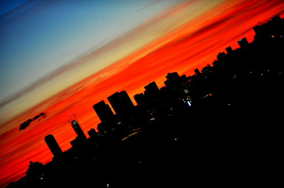 夕焼けに染まるロサンゼルス