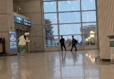 韓国“迷惑カップル”がテニスを楽しんでいた場所…コートではなく仁川空港フロアだった
