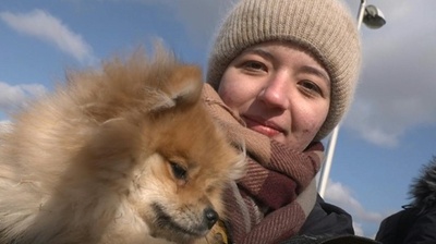 字幕：「置き去りにはできない」 ペットと避難するウクライナ難民