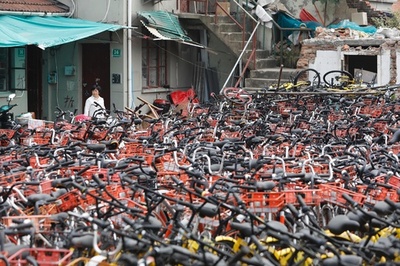 シェア自転車の「墓場」、中国全土に広がる 難題は今後のリサイクル