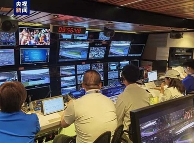 中国のテレビ局CMGの8K国際信号が陸上競技場で初登場