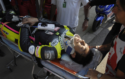 関口 チェコGP・ウォームアップセッションでクラッシュ