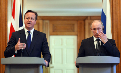 露大統領、シリア反体制派への武器供与に警告 サミット前に英首相と会談