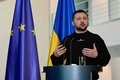 独ベルリンで、記者会見に臨むウクライナのウォロディミル・ゼレンスキー大統領（2023年5月14日撮影）。(c)John MACDOUGALL / AFP
