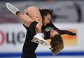 フィギュアスケート欧州選手権、アイスダンス・フリーダンス（FD）の演技に臨むガブリエラ・パパダキス/ギヨーム・シゼロン組（2020年1月25日撮影）。(c) Daniel MIHAILESCU/ AFP
