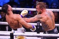 ボクシング、クルーザー級8回戦で対戦するトミー・フューリー（左）とジェイク・ポール（2023年2月27日撮影）。(c)Fayez Nureldine/ AFP