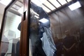 ロシア・モスクワ郊外のコンサートホール襲撃事件に関与した疑いで起訴された、実行犯とされる男。バスマンヌイ地区裁判所で（2024年3月24日撮影）。(c)TATYANA MAKEYEVA / AFP