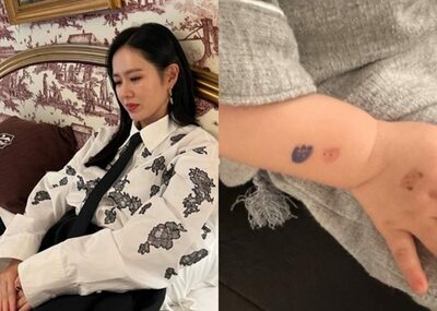 ヒョンビン＆ソン・イェジン、息子の手に描かれた小さな絵