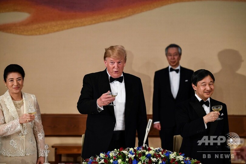 トランプ米大統領夫妻、宮中晩さん会に出席