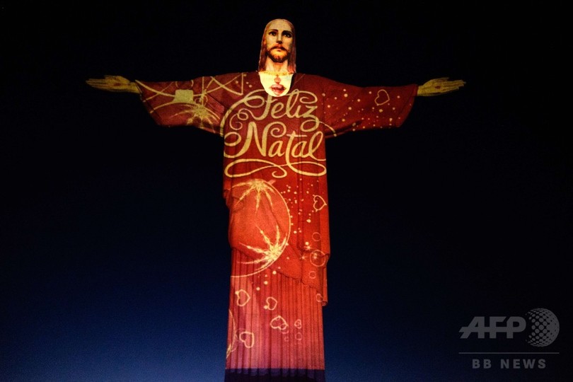 リオのキリスト像 クリスマスのライトアップ ブラジル 写真14枚 国際ニュース Afpbb News