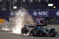24F1開幕戦バーレーンGP予選に臨むメルセデスAMGのジョージ・ラッセル（2024年3月1日撮影）。(c)Giuseppe CACACE/ AFP