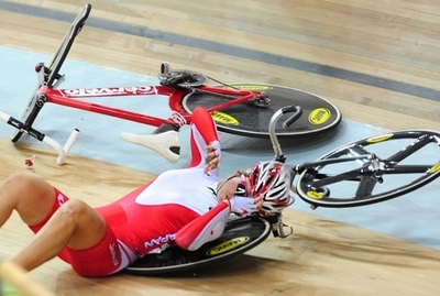 和田見 転倒で途中棄権