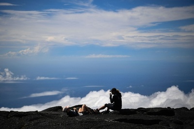 フルネーズ火山の雄大な景色、仏領レユニオン島