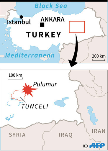 トルコ東部でヘリ墜落、警官ら12人死亡 悪天候が原因か