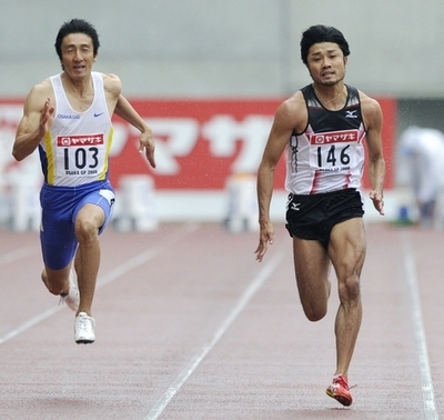 末続 男子100メートルは2位に終わる