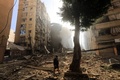 ベイルート南部ハレトフレイク地区。10月上旬のイスラエル軍による空爆後の様子（2024年10月3日撮影）。(c)AFP