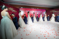 結婚式壇上の新郎新婦たち（2019年1月13日撮影）。(c)CNS/韋亮