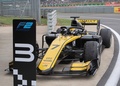 2019年のF2第7戦シルバーストーンのレース1で、3位に入った周冠宇（2019年7月13日撮影）。(c)STR/ AFP