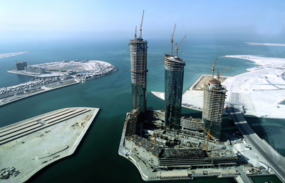 空から見るバーレーンの高層ビル