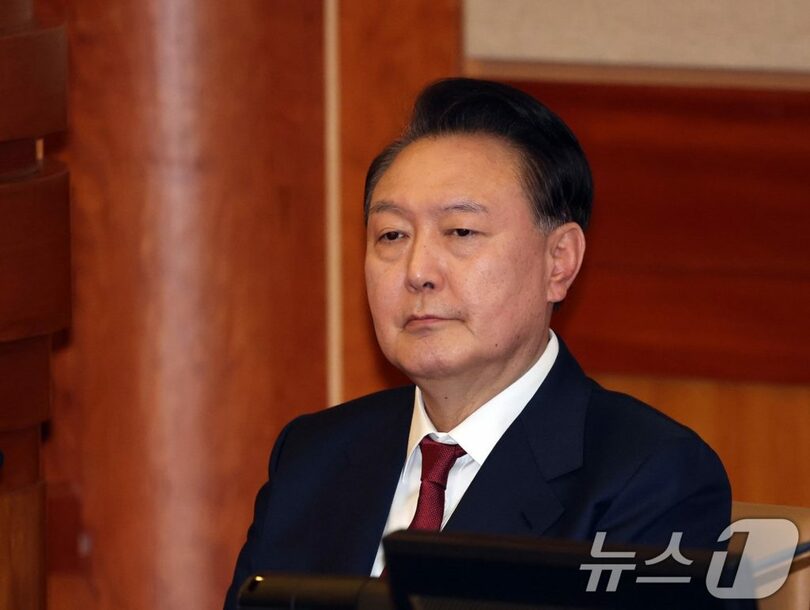 1月23日午後、弾劾審判の第4回弁論期日に出席するユン・ソンニョル（尹錫悦）大統領(c)news1