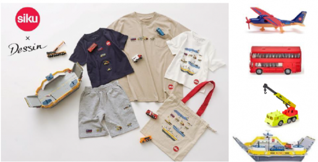 ドイツ・sikuのミニチュア・カーがT シャツやトートバックに！ 初コラボ「siku（ジク）×Dessin（デッサン）」アパレルアイテム5種