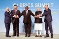 BRICS首脳会議（サミット）に出席した加盟国首脳ら。南アフリカ・ヨハネスブルクで（2023年8月23日撮影）。(c)GIANLUIGI GUERCIA / POOL / AFP