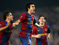 サッカー欧州チャンピオンズリーグ2006-07（UEFA Champions League 2006-07）、グループA、FCバルセロナ（FC Barcelona）対チェルシー（Chelsea）。得点を挙げ歓喜するFCバルセロナのデコ（Deco、2006年10月31日撮影）。(c)AFP/LLUIS GENE