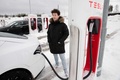 テスラの電気自動車（EV）充電スポット（2023年1月17日撮影、資料写真）。(c)Petter BERNTSEN / AFP