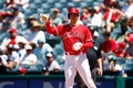 23MLB、ロサンゼルス・エンゼルス対シカゴ・ホワイトソックス。敬遠で出塁したロサンゼルス・エンゼルスの大谷翔平（2023年6月29日撮影）。(c)Ronald Martinez/Getty Images/AFP
