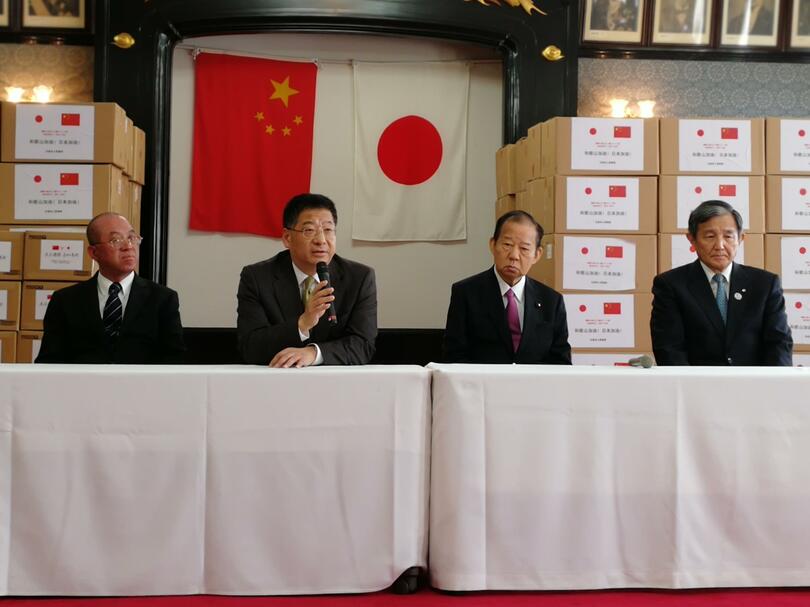 中国大使館と大連市政府、和歌山県に感染予防物資を寄付