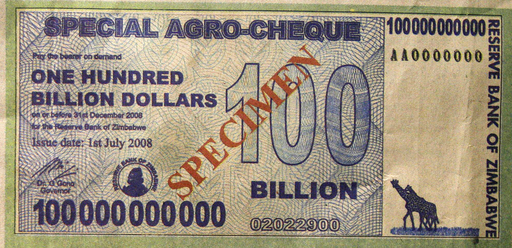 年間インフレ率220万％のジンバブエ、「1000億ドル札」が登場 写真3枚 国際ニュース：AFPBB News