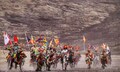 青海省称多県で11月に上演されたチベット劇「ケサル王伝」の一場面（撮影日不明）。(c)Xinhua News