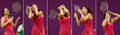 女子テニス、ソニー・エリクソン・チャンピオンシップ（%%Sony Ericsson Championships - Doha 2009%%）シングルス準決勝。大会第7シードのヴィーナス・ウィリアムス（%%Venus Williams%%、米国）は、大会第8シードのエレナ・ヤンコビッチ（%%Jelena Jankovic%%、セルビア）と対戦。ヴィーナスは5-7、6-3、6-4で勝利し、決勝に進出した。写真は試合に敗れ落胆するエレナ・ヤンコビッチのコンボ写真。（2009年10月31日撮影）(c)AFP/KARIM JAAFAR
