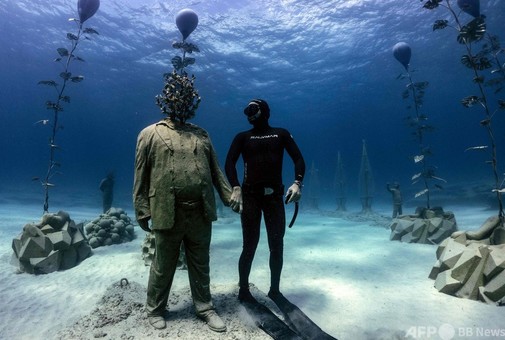 海中に広がる彫刻美術館、ダイバーを魅了 キプロス 写真12枚 海中に広がる彫刻美術館、ダイバーを魅了 キプロス 写真12枚