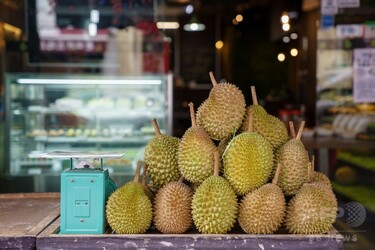 ドリアンカフェ、ピザからコーヒーまでにおい強烈？ シンガポール 写真