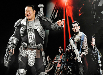 朝青龍が『プレデターズ』宣伝イベントで変身