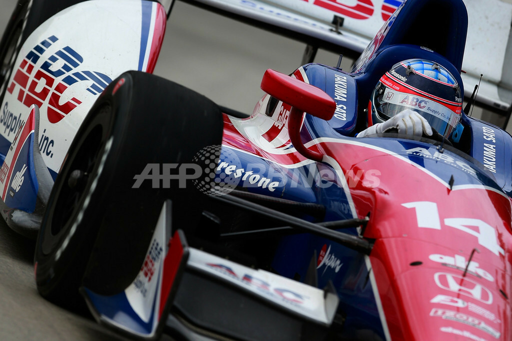 サイン付佐藤琢磨 インディカー 2013年 初優勝 AJ Foyt グリーンライト 1/43 AJ フォイト レーシング 佐藤琢磨 2013年
