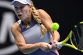 全豪オープンテニス、女子シングルス3回戦。リターンを打つキャロライン・ウォズニアッキ（2020年1月24日撮影）。(c)Greg Wood / AFP