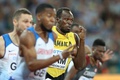 第16回世界陸上ロンドン大会、男子4×100メートルリレー決勝。レースに臨むジャマイカのウサイン・ボルト（2017年8月12日撮影）。(c)AFP/DANIEL LEAL-OLIVAS