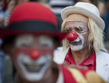 ブラジル・サンパウロ（Sao Paulo）で27日、サーカスデー（Circus Day）のイベントが開催され、大勢のピエロが集まった（2012年3月27日撮影）。(c)AFP/NELSON ALMEIDA