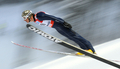 ノルディックスキー世界選手権2009、ノルディック複合、個人10キロメートル・マススタートで後半の飛躍に臨むトッド・ロドウィック。（2009年2月20日撮影）(c)AFP/MICHAL CIZEK